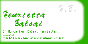 henrietta balsai business card